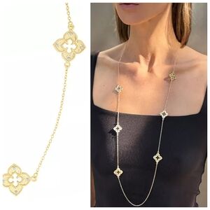 ADORNIA Gold Clover 36" Station Necklace
